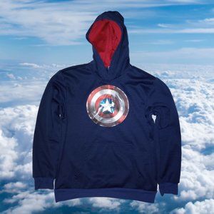 Captain America (Avengers) Hoodie.  Boys size XXL(18).  Blue